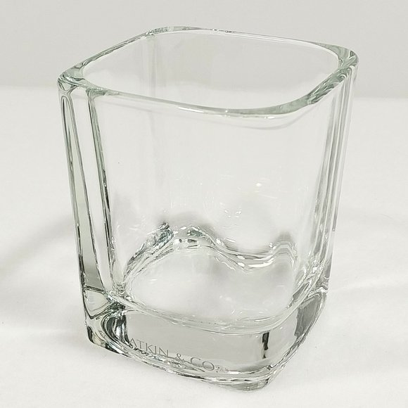 Vintage Slatkin & Co. Clear Heavy Square Old fashion Glass #1321 - Picture 3 of 11